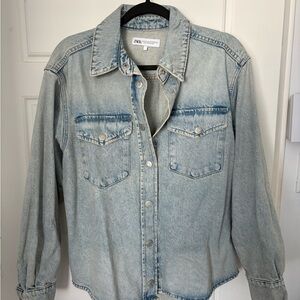 Zara Faded Blue Jean Jacket